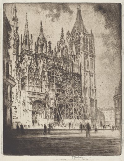 The West Front, Rouen Cathedral by Joseph Pennell