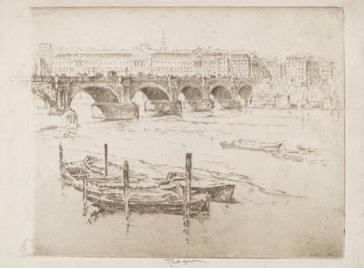 Waterloo Bridge and Somerset House by Joseph Pennell