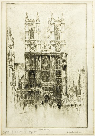 West Front, Westminster Abbey by Joseph Pennell