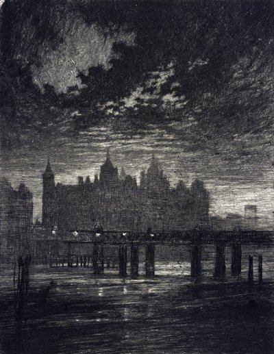 Whitehall Court in London by Joseph Pennell