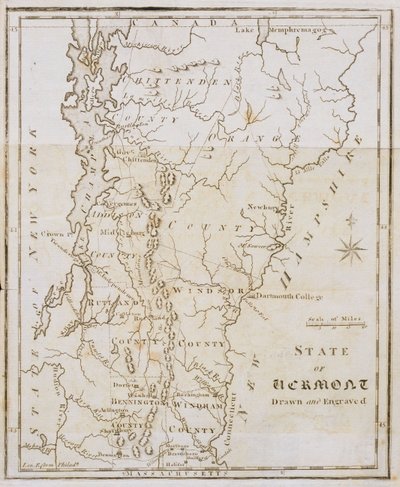 Map of the State of Vermont by Joseph Scott