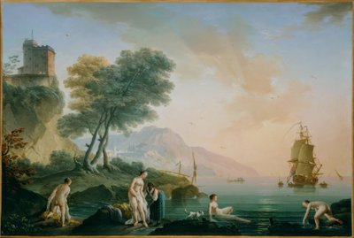 Bathing Girls on the Seashore by Claude Joseph Vernet