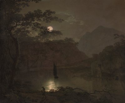 A Lake by Moonlight by Joseph Wright of Derby