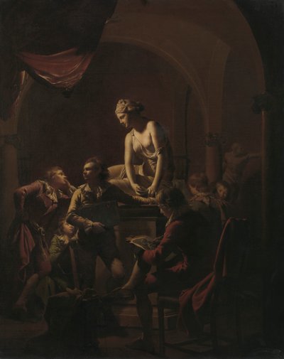 Academy by Lamplight by Joseph Wright of Derby