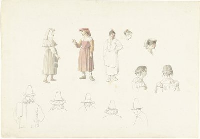 Study Sheet with Italian Farmers by Josephus Augustus Knip