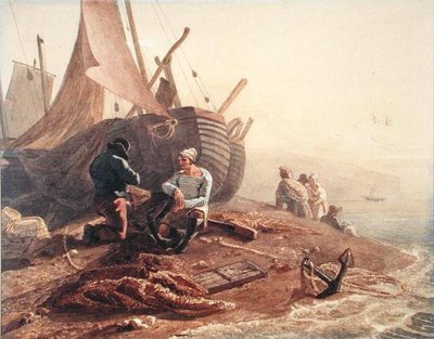 Fishermen Mending Their Nets by Joshua Cristall