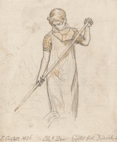 Girl Hoeing: Elizabeth Dew by Joshua Cristall