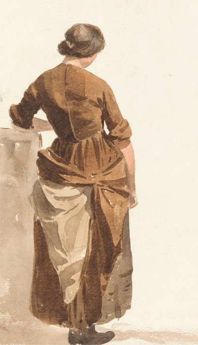 Girl in a Brown Dress by Joshua Cristall
