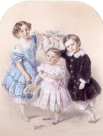 Portrait of Three Young Children by Josiah Gilbert