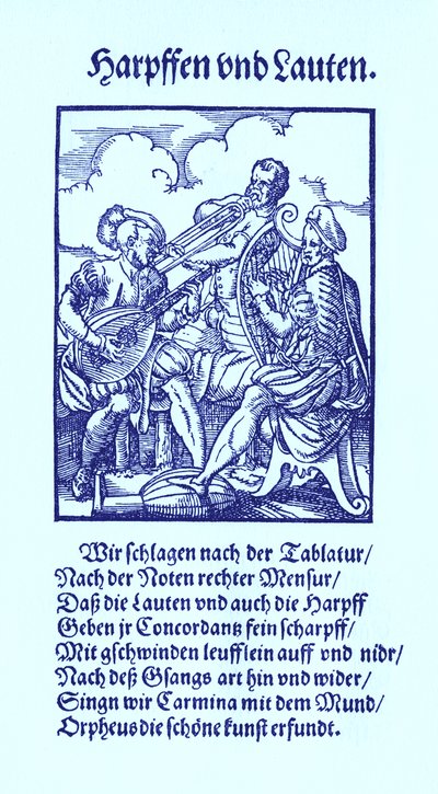 Harp and Lute Players by Jost Amman