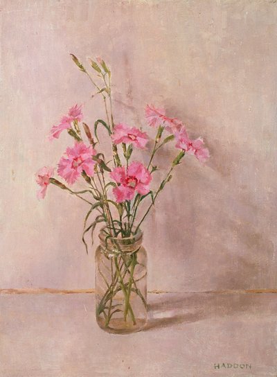 Pinks in a Glass Jar by Joyce Haddon