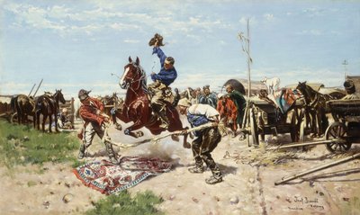 Cossacks at Play by Jozef Brandt
