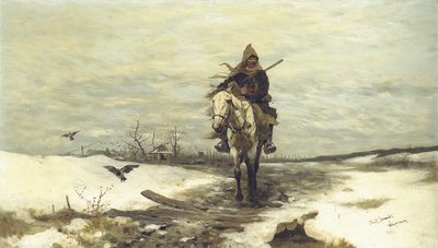 The Lone Hunter, 1881 by Jozef Brandt