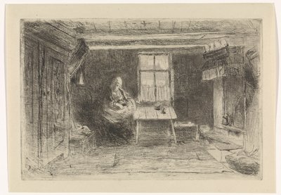 Interior with Mother and Child by Jozef Israëls