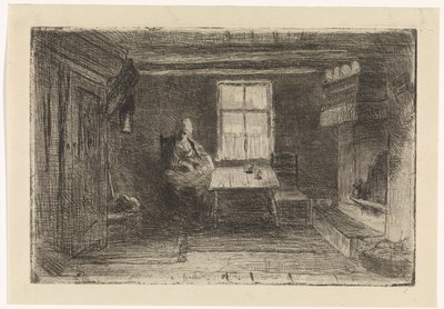 Interior with Mother and Child by Jozef Israëls