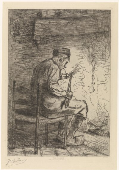 The Smoker by Jozef Israëls