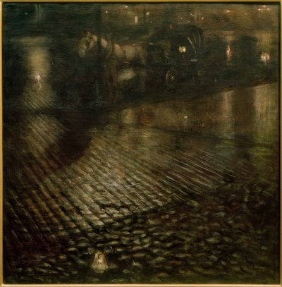 Carriage at Night by Jozef Pankiewicz