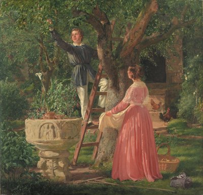 The Ancient Baptismal Font in the Garden by Jørgen Roed