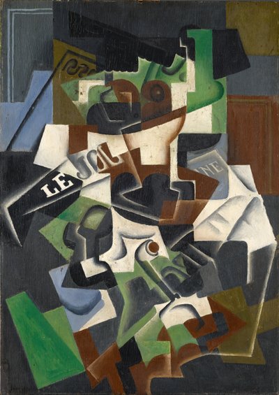 Fruit Bowl, Pipe and Journal by Juan Gris