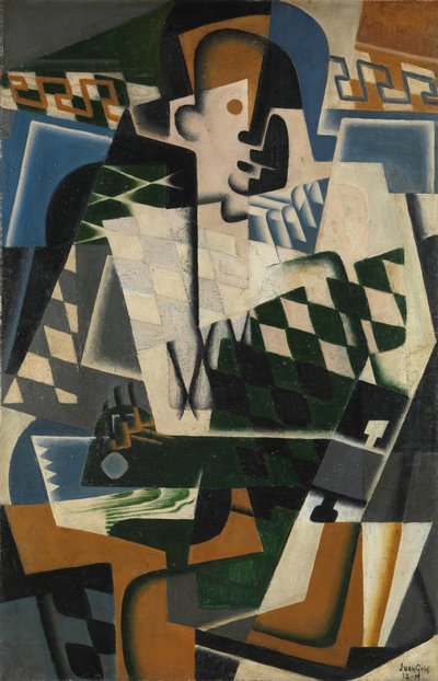Harlequin with a Guitar by Juan Gris