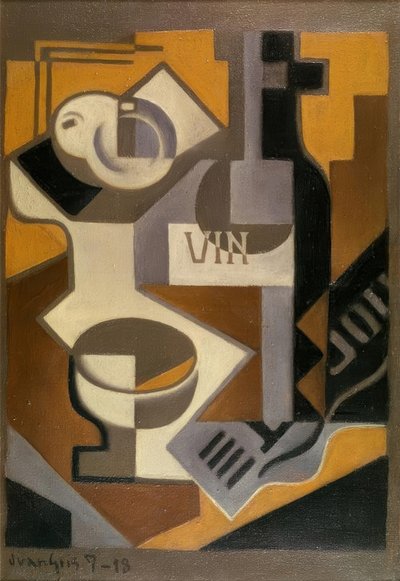 Still Life with Wine Bottle by Juan Gris