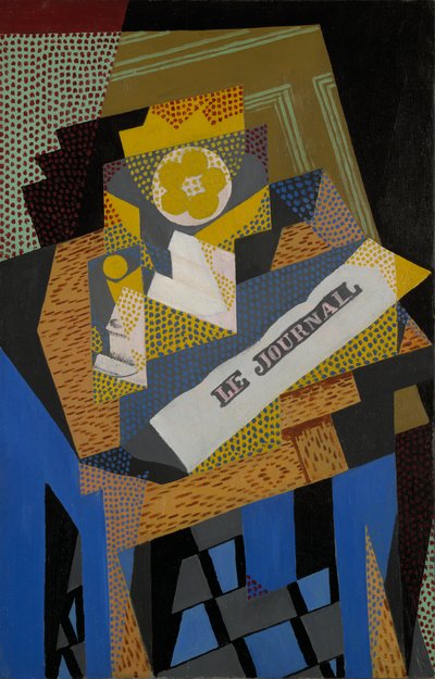 Newspaper and Fruit Dish by Juan Gris