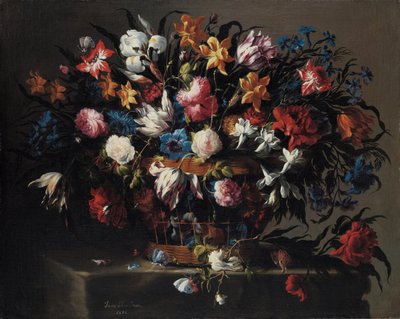 Small Basket of Flowers by Juan de Arellano