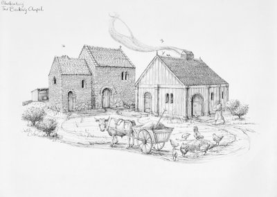 Beckery Chapel, Glastonbury, 5th-6th century, 1990-2010 by Judith Dobie