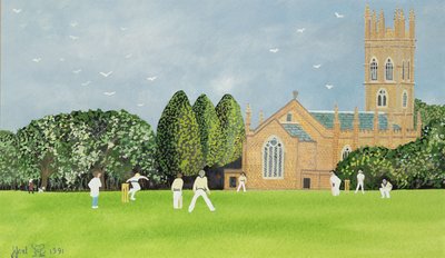 Cricket on Churchill Green by Judy Joel