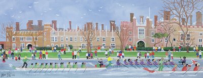 Dragon boat racing at Hampton Court, 1993 by Judy Joel