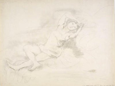 Lying Girl in Chemise. 