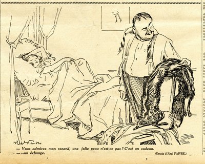 Candid, Satirical in B & W by Jules Abel Faivre