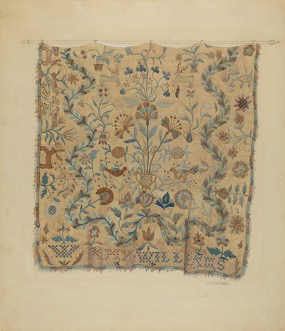 Embroidered Coverlet by Jules Lefevere