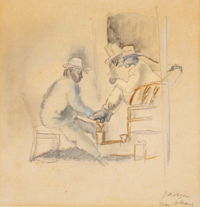 New Orleans Shoeshine by Jules Pascin