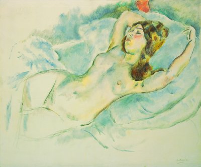 Nude Woman Reclining by Jules Pascin