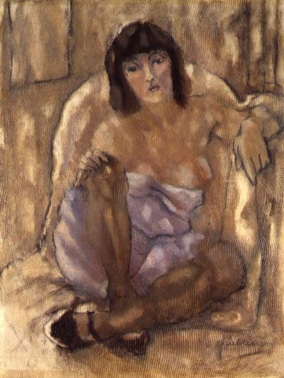 Seated Woman by Jules Pascin