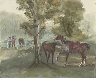 Horses in the Meadow by Jules baron Finot