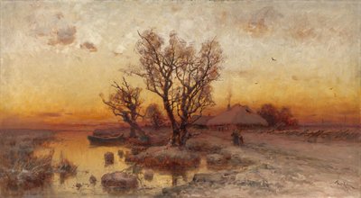 Sunset over a Ukrainian Hamlet by Juli Julievich Klever