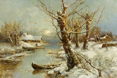 Winter River Landscape, 1897 by Juli Julievich Klever
