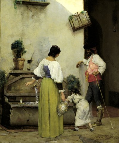 At the Water Trough by Julian Alden Weir
