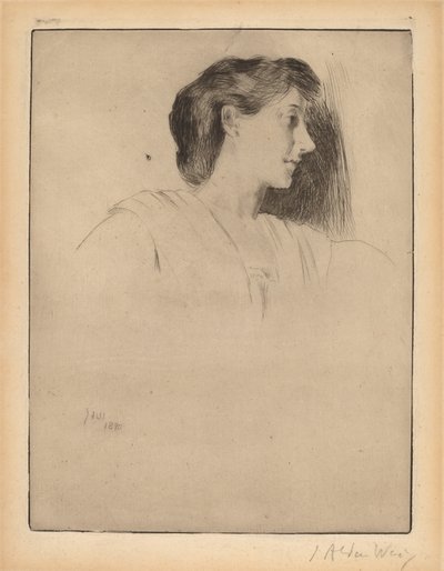 Profile Head of a Woman by Julian Alden Weir