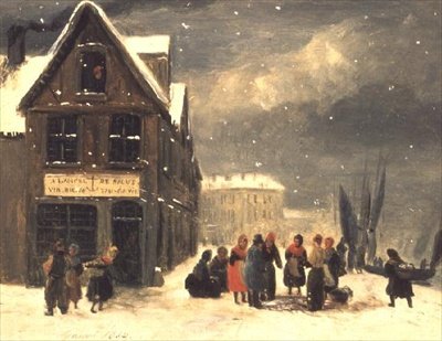 Quayside in Winter, Unloading the Catch by Julie Gobert