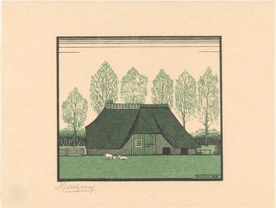 A Thatched Farm by Julie de Graag (signed by artist)