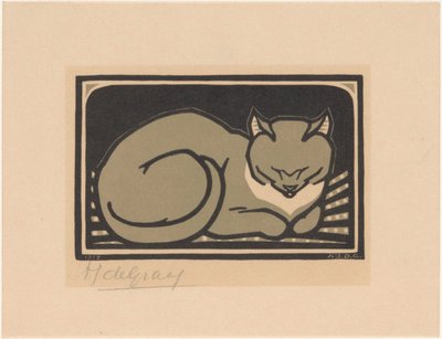 Sleeping Cat by Julie de Graag (signed by artist)