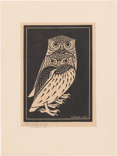 Two Owls by Julie de Graag (signed by artist)