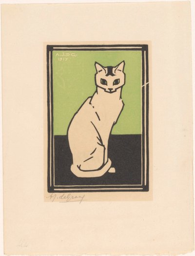 Sitting Cat by Julie de Graag (signed by artist)