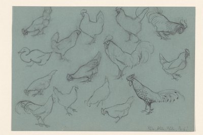 Study Sheet with Chickens by Julie de Graag