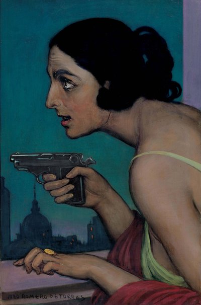 Woman With Gun by Julio Romero de Torres