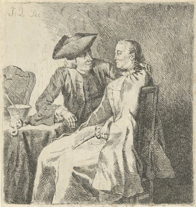Man and Woman at a Table by Julius Henricus Quinkhard