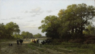 Landscape in Drenthe by Julius Jacobus van de Sande Bakhuyzen